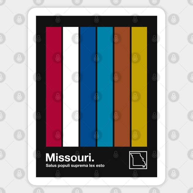 Missouri State Flag // Original Minimalist Artwork Poster Design Sticker by DankFutura